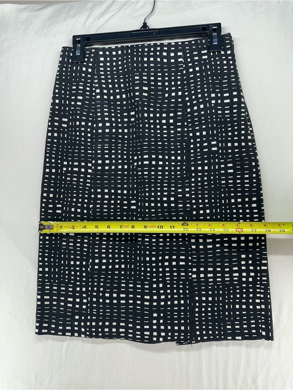 Theory Womens Straight Pencil Black White Hatch Grid Knee Length Skirt Size 4 - Picture 6 of 10